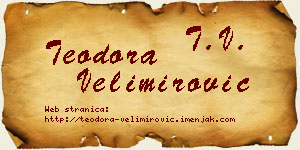 Teodora Velimirović vizit kartica